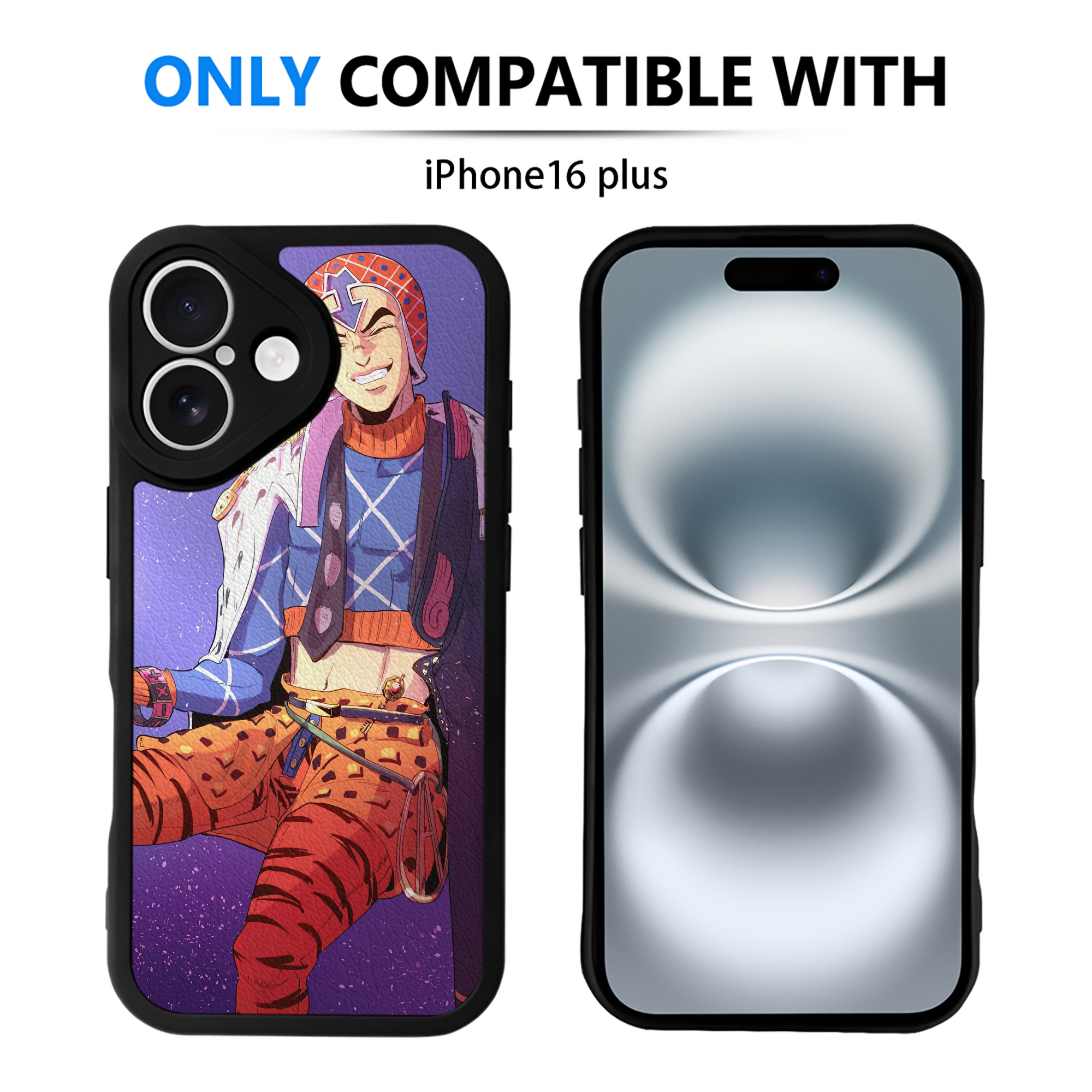 （画像用） ジョジョの奇妙な冒険 JoJo's Bizarre Adventure 【iPhone 16シリーズ対応】シリコンスマホケース（レザー調） 材質：シリコン